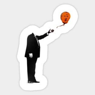 man with orange balloon Sticker